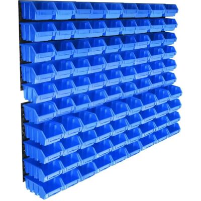 Set van 96 containers met wandpanelen - Opslagsysteem Set van 96 containers met wandpanelen - Opslagsysteem