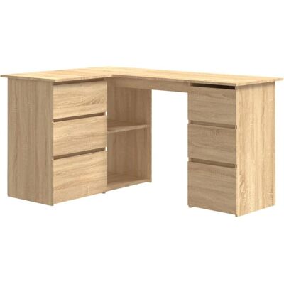 vidaXL hoekbureau Sonoma Oak - Bureautafel van Geengineerd Hout vidaXL hoekbureau Sonoma Oak - Bureautafel van Geengineerd Hout