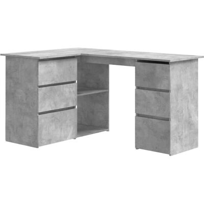 vidaXL Eckschreibtisch Beton Grau Holzwerkstoff - Eckschreibtisch vidaXL Eckschreibtisch Beton Grau Holzwerkstoff - Eckschreibtisch