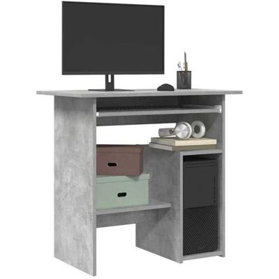 vidaXL Schreibtisch Beton Grau 80x45x74 cm Spanplatte - Desk vidaXL Schreibtisch Beton Grau 80x45x74 cm Spanplatte - Desk