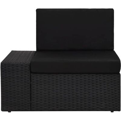 vidaXL Modulares Ecksofa-Teil mit Armlehne - Outdoor PE Rattan Schwarz vidaXL Modulares Ecksofa-Teil mit Armlehne - Outdoor PE Rattan Schwarz