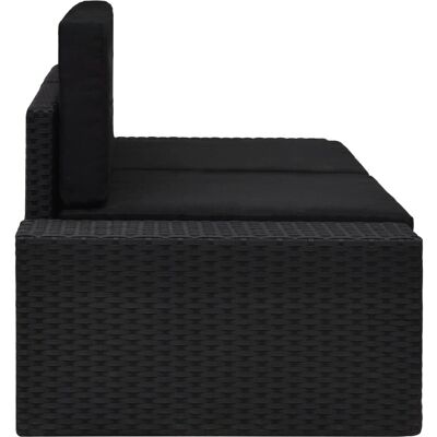 vidaXL Modulares Garten Ecksofa - Schwarz - Sofas & Sectionals vidaXL Modulares Garten Ecksofa - Schwarz - Sofas & Sectionals