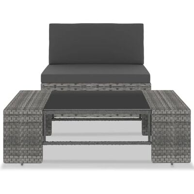 Ensemble de Mobilier de Jardin Modulaire Gris VidaXL - Résistant aux Intempéries - Publicité Ensemble de Mobilier de Jardin Modulaire Gris VidaXL - Résistant aux Intempéries - Publicité