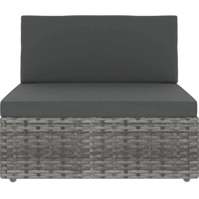 vidaXL Modulares graues Rattan 2-Sitzer Gartensofa vidaXL Modulares graues Rattan 2-Sitzer Gartensofa