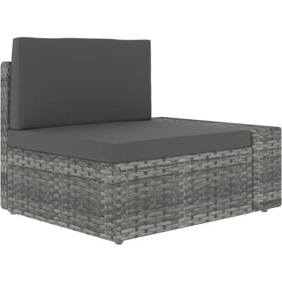vidaXL Modulares 3-Sitzer-Sofa - Grau, Wetterfest, Gartensofa vidaXL Modulares 3-Sitzer-Sofa - Grau, Wetterfest, Gartensofa
