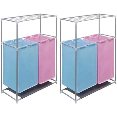 vidaXL Cesto per bucato - 2 scomparti Multicolore vidaXL Cesto per bucato - 2 scomparti Multicolore