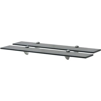 vidaXL Zwarte muurplanken 70x10cm set van 2 vidaXL Zwarte muurplanken 70x10cm set van 2