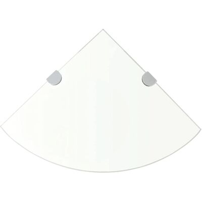 vidaXL Eckregale 2 Stück mit Chromstützen Klarglas - Eckregale vidaXL Eckregale 2 Stück mit Chromstützen Klarglas - Eckregale