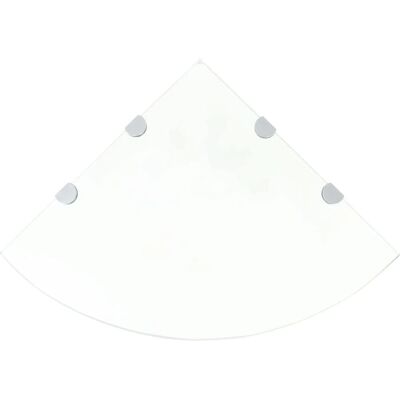 vidaXL Eckregale 2 Stk mit Chromstützen Glas Transparent 45x45 cm - Eckregale vidaXL Eckregale 2 Stk mit Chromstützen Glas Transparent 45x45 cm - Eckregale