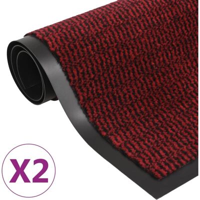 vidaXL Schmutzfangmatten 2 Stück Rot - Dirt Catching Mats vidaXL Schmutzfangmatten 2 Stück Rot - Dirt Catching Mats