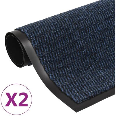 vidaXL Blaue 40x60 cm Rechteckige Staubfangmatten Set von 2 vidaXL Blaue 40x60 cm Rechteckige Staubfangmatten Set von 2