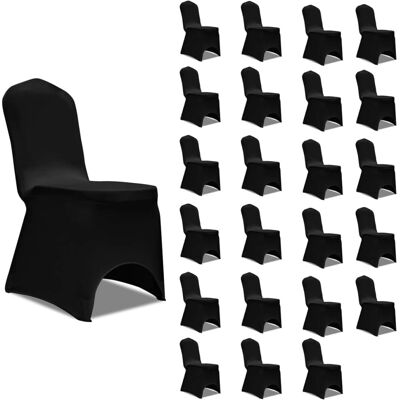 vidaXL Stoelhoes Zwart 24 stuks - Universele Stretchhoes vidaXL Stoelhoes Zwart 24 stuks - Universele Stretchhoes
