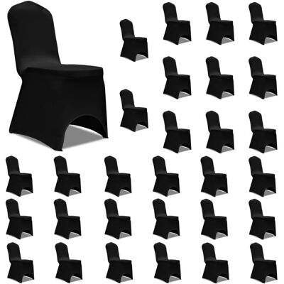 vidaXL 30x Stoelhoes zwart - Universele banket slipcover vidaXL 30x Stoelhoes zwart - Universele banket slipcover