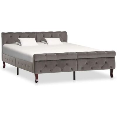 vidaXL Bettgestell Grau Samt 140x200cm - Bettgestell vidaXL Bettgestell Grau Samt 140x200cm - Bettgestell