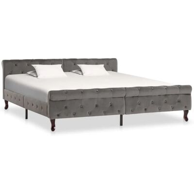vidaXL Bettrahmen Grau Samt 180x200 cm - Bettrahmen vidaXL Bettrahmen Grau Samt 180x200 cm - Bettrahmen