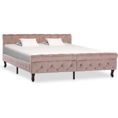 vidaXL Pinkes Samt Modernes Bettgestell - Bettgestell vidaXL Pinkes Samt Modernes Bettgestell - Bettgestell