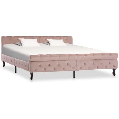 vidaXL Pink Samt Bettgestell - Modernes Schlafzimmermöbel vidaXL Pink Samt Bettgestell - Modernes Schlafzimmermöbel