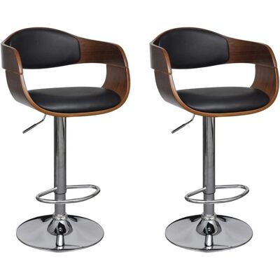 VIDAXL Set van 2 barkrukken - Moderne stijl - Zwart en bruin VIDAXL Set van 2 barkrukken - Moderne stijl - Zwart en bruin