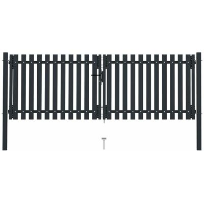 vidaXL Doppel-Tür-Zauntor Stahl 306x125 cm Anthrazit - Zauntor vidaXL Doppel-Tür-Zauntor Stahl 306x125 cm Anthrazit - Zauntor