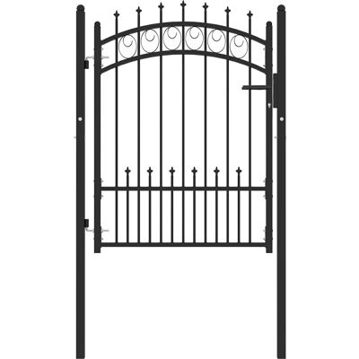 vidaXL Stahlzaun Tor 100x125 cm Schwarz - Gartensicherheitszaun vidaXL Stahlzaun Tor 100x125 cm Schwarz - Gartensicherheitszaun