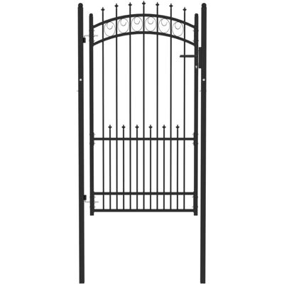 vidaXL - Fence Gate with Spikes Steel - 100x175 cm - Black - Fence Gate vidaXL - Fence Gate with Spikes Steel - 100x175 cm - Black - Fence Gate