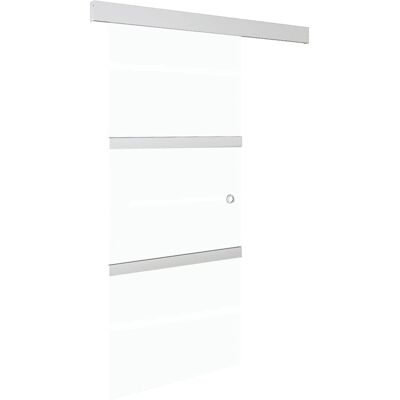 vidaXL Schiebetür ESG Glas Aluminium 90x205cm Silber vidaXL Schiebetür ESG Glas Aluminium 90x205cm Silber