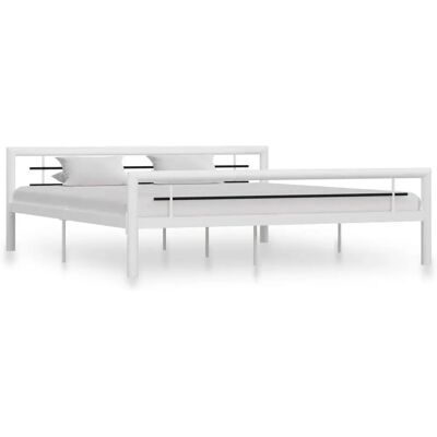 vidaXL 284549 Bettgestell Weiß Schwarz Metall 180x200cm - Bettgestell vidaXL 284549 Bettgestell Weiß Schwarz Metall 180x200cm - Bettgestell
