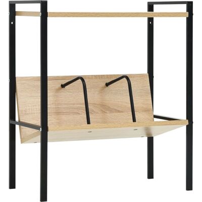 vidaXL - Boekenkast - 2 - schappen - 52x28x59 - cm - bewerkt - hout - zwart - en - eiken - Bücherregal 2 Regalböden 52X28X59 Cm Holzwerkstoff Farbe: Schwarz und Eichefar vidaXL - Boekenkast - 2 - schappen - 52x28x59 - cm - bewerkt - hout - zwart - en - eiken - Bücherregal 2 Regalböden 52X28X59 Cm Holzwerkstoff Farbe: Schwarz und Eichefar