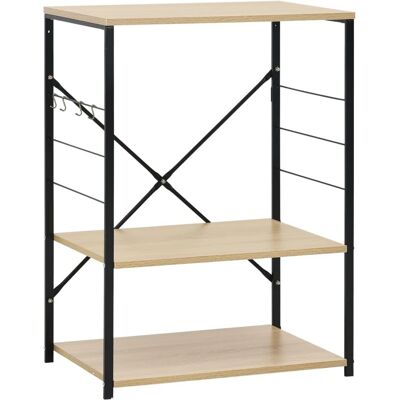 vidaXL Mikrobølgeovn Reol Sort Eg - 3-etagers vidaXL Mikrobølgeovn Reol Sort Eg - 3-etagers