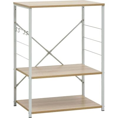 vidaXL Mikrowellenschrank Weiß Eichenholz 3-stöckig Küchenregal - Mikrowellenschrank vidaXL Mikrowellenschrank Weiß Eichenholz 3-stöckig Küchenregal - Mikrowellenschrank