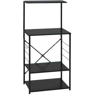 vidaXL Mikrowellenschrank Schwarz - 60x39,6x123 cm - Spanplatte vidaXL Mikrowellenschrank Schwarz - 60x39,6x123 cm - Spanplatte