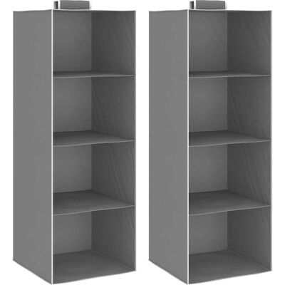 vidaXL Hängender Aufbewahrungsorganizer - 4 Taschen - Grau vidaXL Hängender Aufbewahrungsorganizer - 4 Taschen - Grau