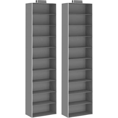 vidaXL Organizzatore Appeso - 2 pz, Grigio, 10 Scomparti - Organizzazione Appesa vidaXL Organizzatore Appeso - 2 pz, Grigio, 10 Scomparti - Organizzazione Appesa