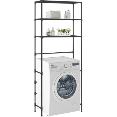 Estanteria a 3 livelli vidaXL sopra lavatrice nera 69x28x169 cm Estanteria a 3 livelli vidaXL sopra lavatrice nera 69x28x169 cm