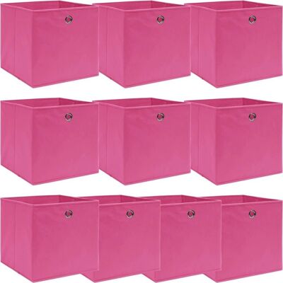 vidaXL 10x Opbevaringsbokse Pink Tæppe Foldbar Havekasser vidaXL 10x Opbevaringsbokse Pink Tæppe Foldbar Havekasser