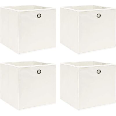 vidaXL 4 stuks opbergdozen wit stof opvouwbare tuin kisten organizers - Storage Boxes vidaXL 4 stuks opbergdozen wit stof opvouwbare tuin kisten organizers - Storage Boxes