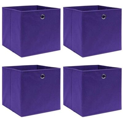vidaXL Aufbewahrungsboxen 4 Stk. Lila 32x32x32 cm - Storage Boxes vidaXL Aufbewahrungsboxen 4 Stk. Lila 32x32x32 cm - Storage Boxes