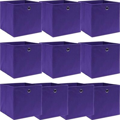 Boîtes de rangement vidaXL 10 pcs Violet 32x32x32 cm - Publicité Boîtes de rangement vidaXL 10 pcs Violet 32x32x32 cm - Publicité