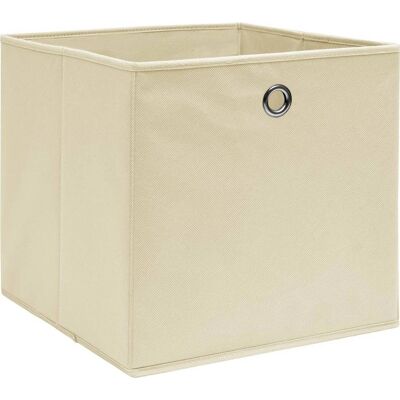vidaXL 10er Aufbewahrungsboxen Creme Stoff Faltbar Organizer Kiste - Aufbewahrungsboxen vidaXL 10er Aufbewahrungsboxen Creme Stoff Faltbar Organizer Kiste - Aufbewahrungsboxen