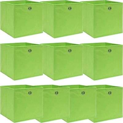 vidaXL Boîtes de Rangement 10 pcs Vert 32x32x32 cm Tissu - Boîtes de Rangement - Publicité vidaXL Boîtes de Rangement 10 pcs Vert 32x32x32 cm Tissu - Boîtes de Rangement - Publicité