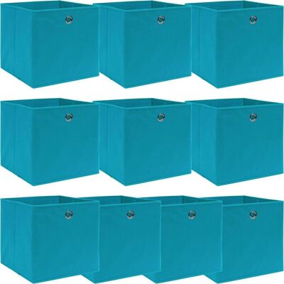 vidaXL 10 opbergdozen babyblauw vouwbaar stoffen tuin kisten vidaXL 10 opbergdozen babyblauw vouwbaar stoffen tuin kisten