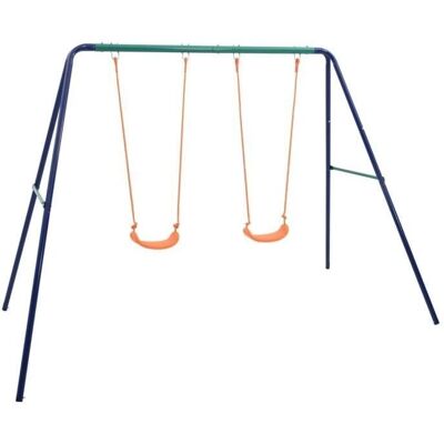 vidaXL Conjunto de Baloiços em Aço com 2 Assentos - Parque ao Ar Livre vidaXL Conjunto de Baloiços em Aço com 2 Assentos - Parque ao Ar Livre