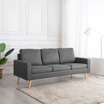 vidaXL 3-Sitzer Hellgraues Stoffsofa - Sofa vidaXL 3-Sitzer Hellgraues Stoffsofa - Sofa