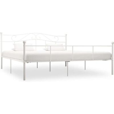vidaXL Bed Frame White Metal 180x200 cm - Bed Frame vidaXL Bed Frame White Metal 180x200 cm - Bed Frame