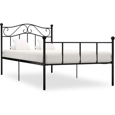 vidaXL Model Black Metal Bed Frame 90x200cm - Bed Frame vidaXL Model Black Metal Bed Frame 90x200cm - Bed Frame