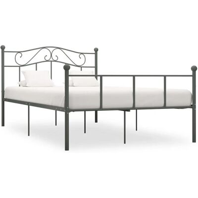 vidaXL 284534 Cadre de Lit Métal - 160x200 cm - Gris - Structure de lit vidaXL 284534 Cadre de Lit Métal - 160x200 cm - Gris - Structure de lit