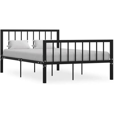 vidaXL Bed Frame - 120x200 cm - Black - Metal - Support vidaXL Bed Frame - 120x200 cm - Black - Metal - Support
