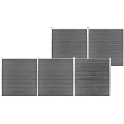 vidaXL Gartenzäunung WPC 872x186cm Grau Sichtschutz vidaXL Gartenzäunung WPC 872x186cm Grau Sichtschutz