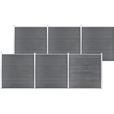 vidaXL Gartenzäunung WPC 1045x186 cm Grau - Gartenzäunung vidaXL Gartenzäunung WPC 1045x186 cm Grau - Gartenzäunung