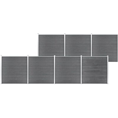 vidaXL Gartenzäunung WPC 1218x186 cm Grau - Gartenzäunung vidaXL Gartenzäunung WPC 1218x186 cm Grau - Gartenzäunung